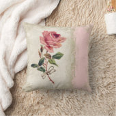 バロックスタイルヴィンテージバラ赤面nクリームレース クッション (ブランケット)