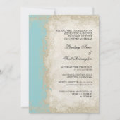 バロックスタイル ヴィンテージ ローズ アクア&クリーム ラッセ 招待状 (裏面)