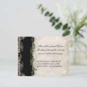 バロックスタイル ヴィンテージ ローズ ブラック アンド クリーム レース 招待状 (スタンド正面)