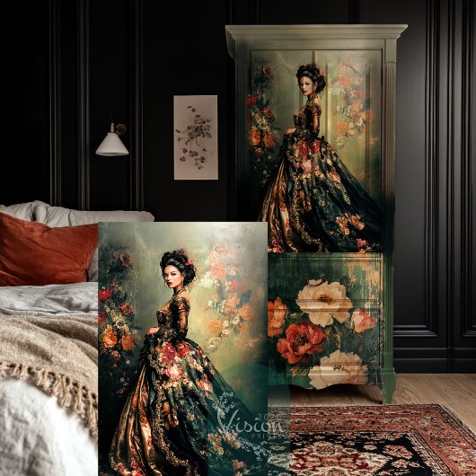 バロックダークムーディロココポートレートアート 薄葉紙