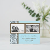 バロックティール（緑がかった色）チョコレートツーフォトデートを保存 案内ポストカード (スタンド正面)