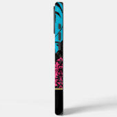 バロックパーソナライズされたピンクアクアブラック&金ゴールド Case-Mate iPhoneケース (裏面 / 左)