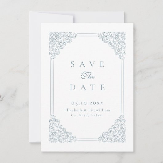 バロックビクトリアンダスティブルーヴィンテージ枠 セーブザデート (正面)