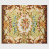 バロックビクトリアンフローラバラタペストリー ラッピングペーパー (フラット)