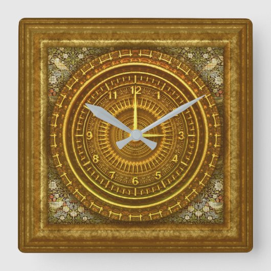 バロックビクトリアン時計 スクエア壁時計 (正面)