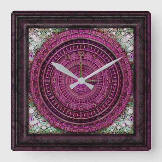 バロックビクトリアン時計 スクエア壁時計 (正面)