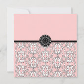 バロックピンクの女の子ベビーシャワー招待状 招待状 (裏面)