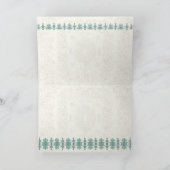 バロックピーコックウェディング感謝ノート - アクアブルー サンキューカード (内部)