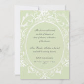 バロックピーコックブライダルシャワー招待状オリーブライム 招待状 (裏面)