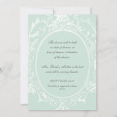 バロックピーコックブライダルシャワー招待状ブルーグリーン 招待状 (裏面)
