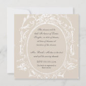 バロックピーコックブライダルシャワー招待状モチャタン 招待状 (裏面)