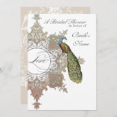 バロックピーコックブライダルシャワー招待状モチャタン 招待状 (正面/裏面)