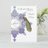 バロックピーコックブライダルシャワー招待状ラベンダー 招待状 (スタンド正面)