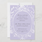 バロックピーコックブライダルシャワー招待状ラベンダー 招待状 (裏面)