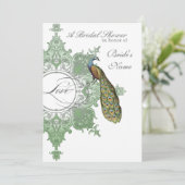 バロックピーコックブライダルシャワー招待状春グリー 招待状 (スタンド正面)