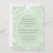 バロックピーコックブライダルシャワー招待状春グリー 招待状 (裏面)