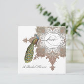 バロックピーコック ブライダルシャワー 招待状 - モカタン (スタンド正面)