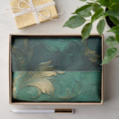 バロックフェイク金ゴールド離れオーナメント深いグリーン 薄葉紙 (ギフト)