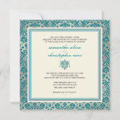バロックフォフェイクイルレース/ティール（緑がかった色）招待状 招待状 (裏面)