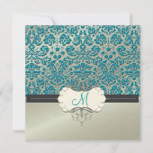 バロックフォフェイクイルレース/ティール（緑がかった色）招待状 招待状 (正面)