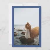 バロックフランスのクレスト結婚ブルー セーブザデート (裏面)