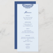 バロックフランスのクレスト結婚ブルー メニュー (正面/裏面)