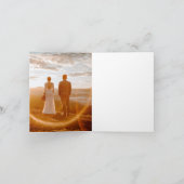 バロックフランスのクレスト青イニシャル結婚の写真 ノートカード (内部)