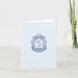 バロックフランスのクレスト青イニシャル結婚の写真 ノートカード