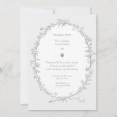 バロックフレーム白黒結婚式招待状 招待状 (正面)