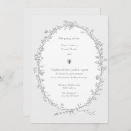 バロックフレーム白黒結婚式招待状 招待状