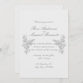 バロックフレーム白黒結婚式招待状 招待状