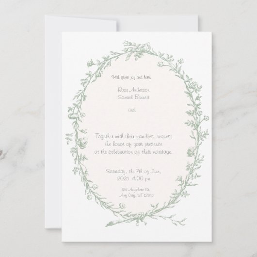 バロックフレーム結婚式招待状 招待状 (正面)