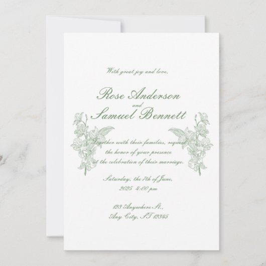 バロックフレーム結婚式招待状 招待状 (正面)