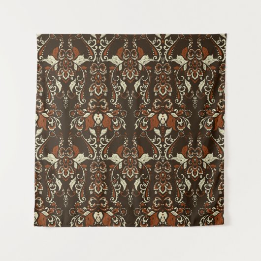 バロックフローラクラシック:ヴィンテージ壁紙 タペストリー (正面)