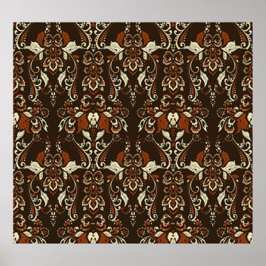 バロックフローラクラシック:ヴィンテージ壁紙 ポスター (正面)