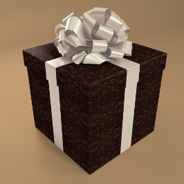 バロックフローラスタイルフェイクレザーパターン ラッピングペーパー