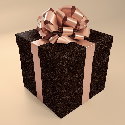 バロックフローラフェイクレザーレザークラフトパターン ラッピングペーパー