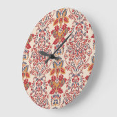 バロックフローラヴィンテージ壁紙デザイン ラージ壁時計 (傾斜)