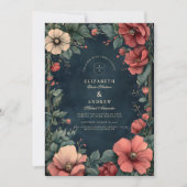 バロックフローラ結婚ゴシック 招待状 (正面)