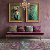 バロックフローラ、ファンタジー蝶ティール（緑がかった色）パティーナ 薄葉紙