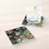 バロックフローラ – 花束 ガラスコースター (アングル)