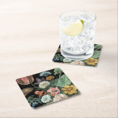 バロックフローラ – 花束 スクエアペーパーコースター (インサイチュ)