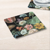 バロックフローラ – 花束 スクエアペーパーコースター (アングル)