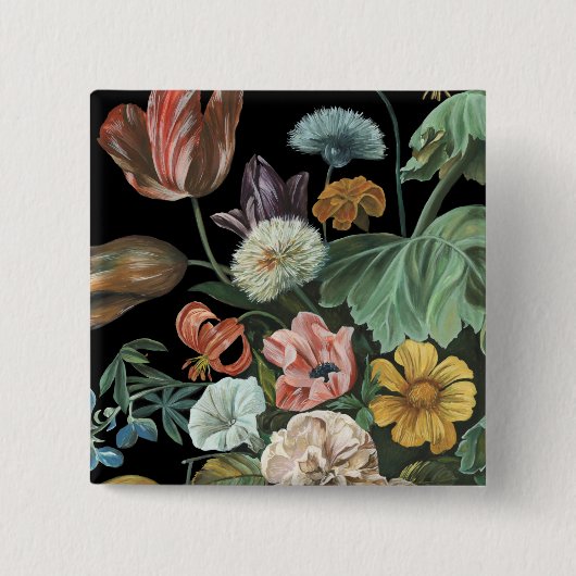 バロックフローラ – 花束 缶バッジ (正面)