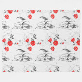 バロックホースフリースブランケット フリースブランケット (正面(横))