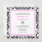 バロックレースダマスク/ホットピンク招待状 招待状 (裏面)