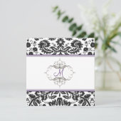 バロックレース ダマスク/パープル ご招待状 招待状 (スタンド正面)