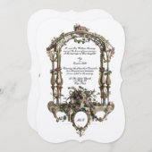 バロックロココカラーフローラ祭壇カルトゥーシュ 招待状 (正面/裏面)