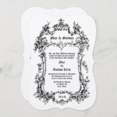 バロックロココスタイルビクトリアンエラロケ縁どイル 招待状 (正面/裏面)