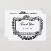 バロックロココスタイルフローラ縁どフレーム サンキューカード (正面/裏面)